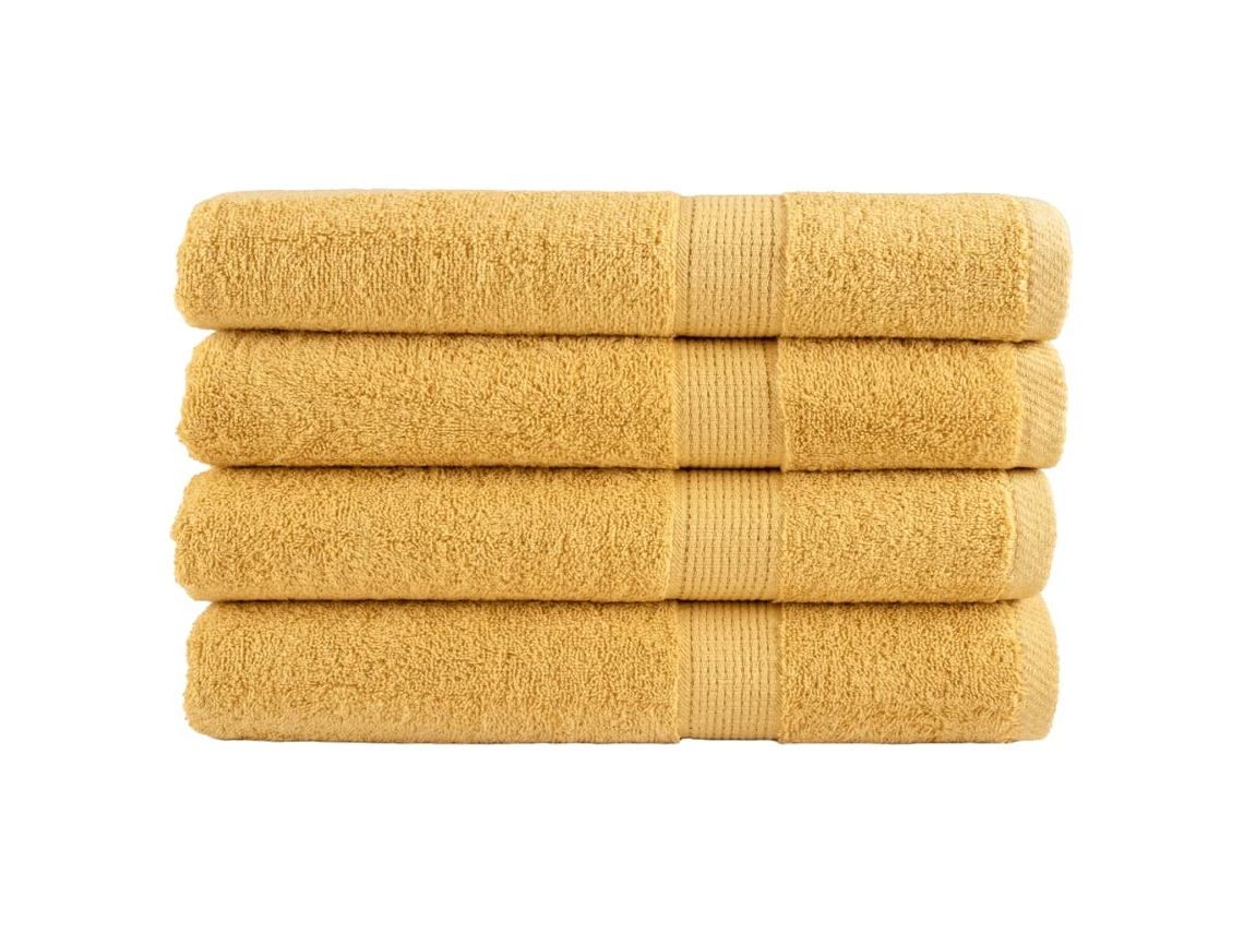 Toallas Premium Solund 4 Unidades Dorado 100x200 Cm 600 Gsm Wsd901904