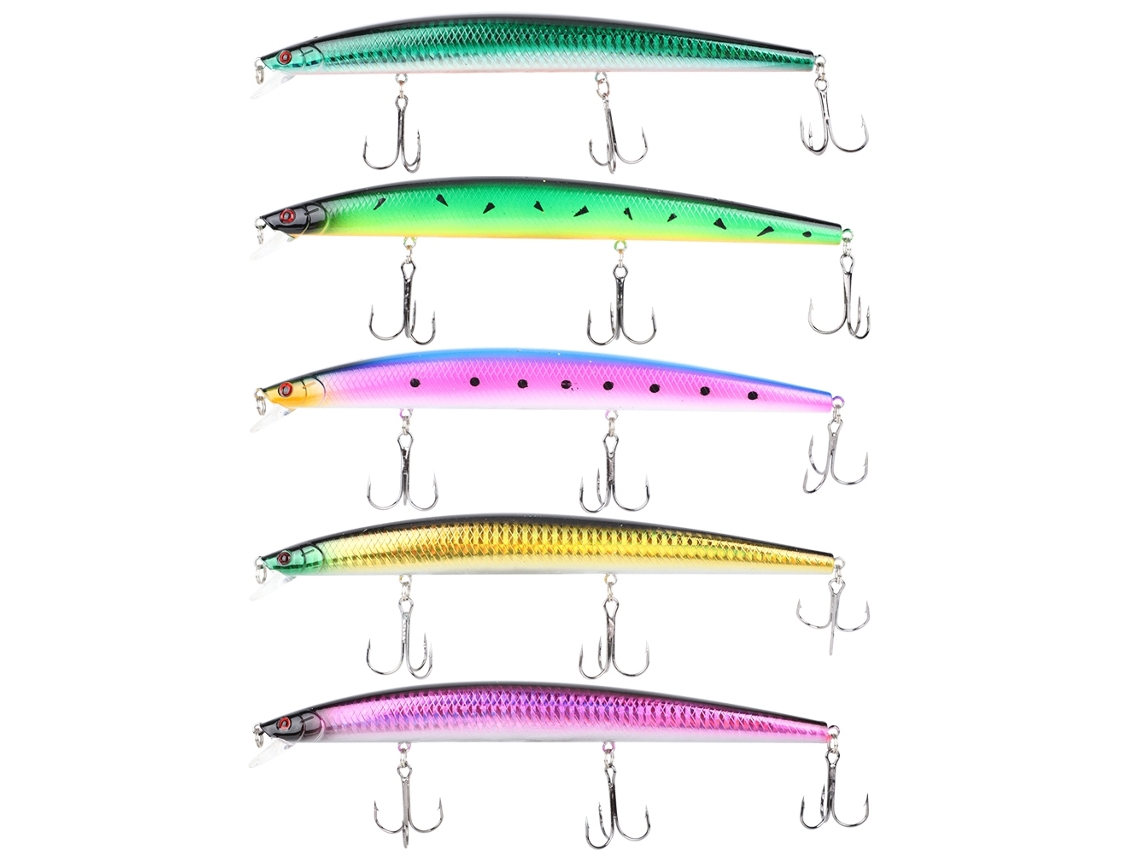Lure (long Cast Bionic) Big Long Fish 18cm/23.5g Minnow Lure De Pesca Marina Y196 (5 Piezas)