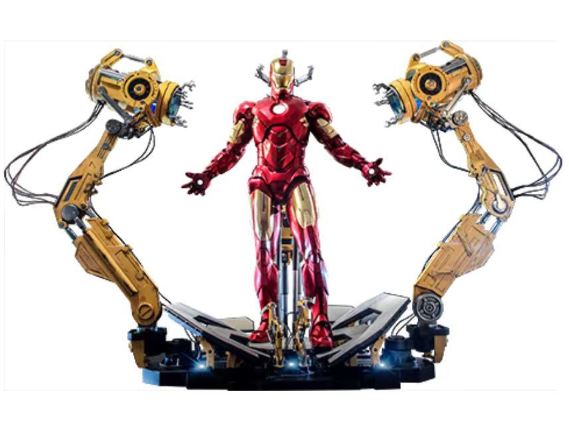 Hot Toys IRON MAN 2 Mark Iv Figura de lujo con pórtico Figura de acción a escala 1:4