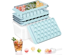 Conjunto De Moldes De Hielo Redondo Apilable Con Tapa Y Bandeja Hace 99 Pelotas Para Bebidas Café Y Cocktails