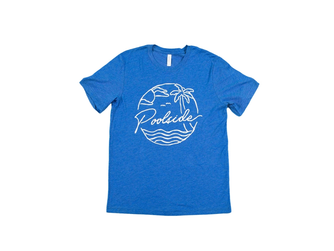 Poolside Retro Badge T-shirt Rockinstone Unisex Adults Best Sellers Size:m