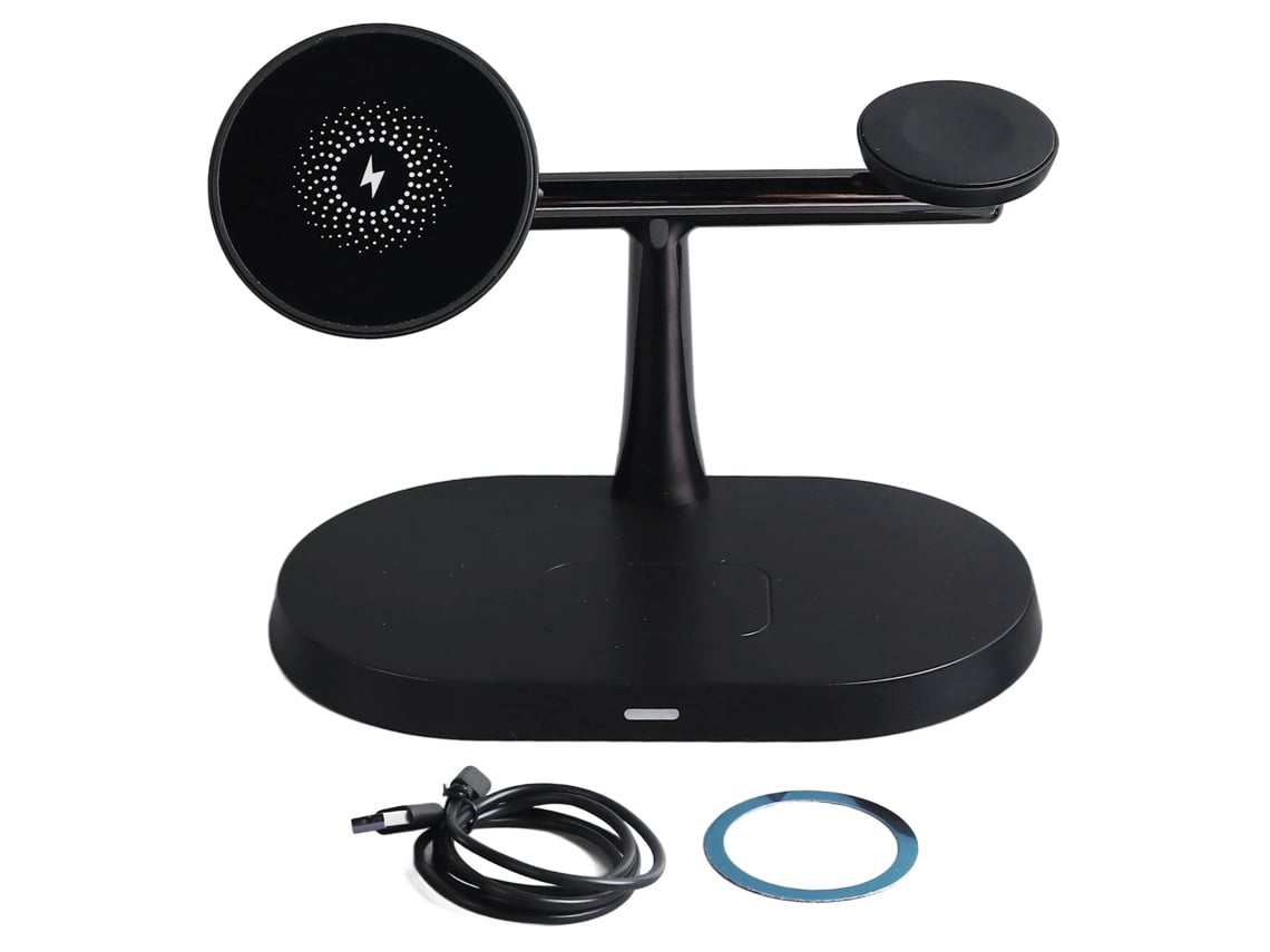Base De Carga Magnética 3 En 1 Carga Inalámbrica Rápida Para Teléfono, Reloj Y Auriculares