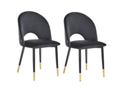 Conjunto com estofado aveludado BELIANI Magalia de Veludo Preto 47x45x84