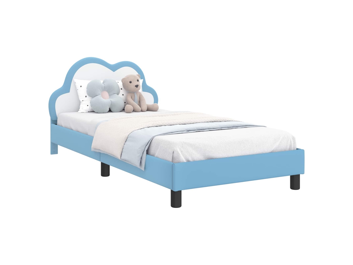 Maison Exclusive - Estructura De Cama Con Cabecera Azul 90 X 190 Cm Pu