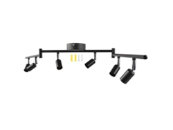 Rebe-kit De Iluminación De Riel Con 6 Focos Rotativos Para Techo, Base Gu10, 85-265v, Negro