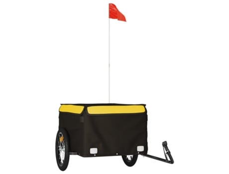 Remolque de carga VIDA XL para bicicleta hierro negro y amarillo (45 kg)