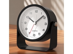 Reloj Despertador Analógico Pequeño De 3,5 Pulgadas, Reloj De Escritorio A Pilas, Bonito Reloj De Mesa Con Luz (negro)