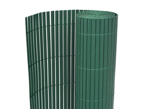 vidaXL Valla de jardín de doble cara PVC verde 90x500 cm