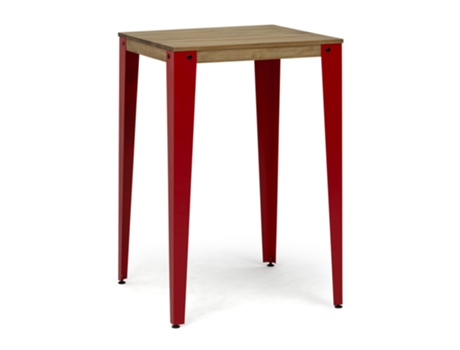 Mesa de Bar BOX FURNITURE Lunds Estilo Industrial (80x80x110 cm - Rojo)
