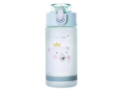 Botella De Agua Linjou Con Pajita, Termo De Plástico Para Hidratación (550 Ml, Verde)