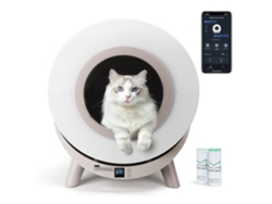 Arenero Autolimpiable Inteligente para Gatos con App Incluye 2 Rollos de Bolsas de Basura NOBLEZA 80L Capacidad