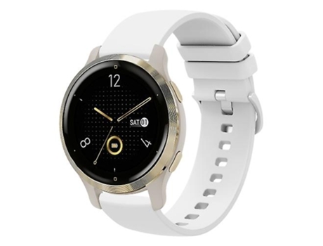Correa para Garmin Venu 2s 18 mm Correa de reloj de silicona suave de color sólido blanco VENISYMLIS