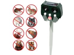 Repelente solar de animales impermeable con detector de movimiento ultrasónico para perros, gatos, ardillas, mapaches, liebres y ratones.