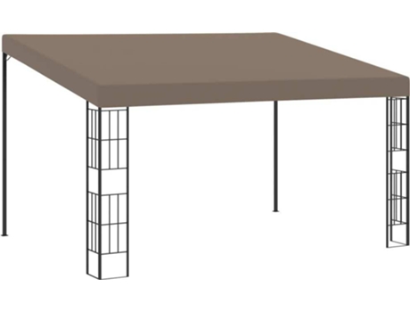 vidaXL Cenador con montaje en la pared gris taupe 4x3 m