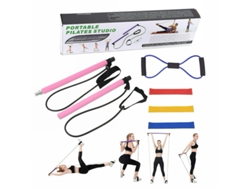 Juego De 5 Piezas De Barra De Pilates Para Fitness (Rosa)  DIGITALLAB