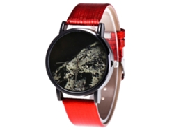 Reloj Analógico De Cuarzo Para Mujer, Correa Ajustable De Pu, Regalo De Moda, Rojo.