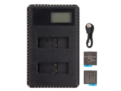 Carregador Dual De Bateria Para Câmera Com Lcd E 2 Baterias 1220mah Para Ahdbt-801 501 601 701