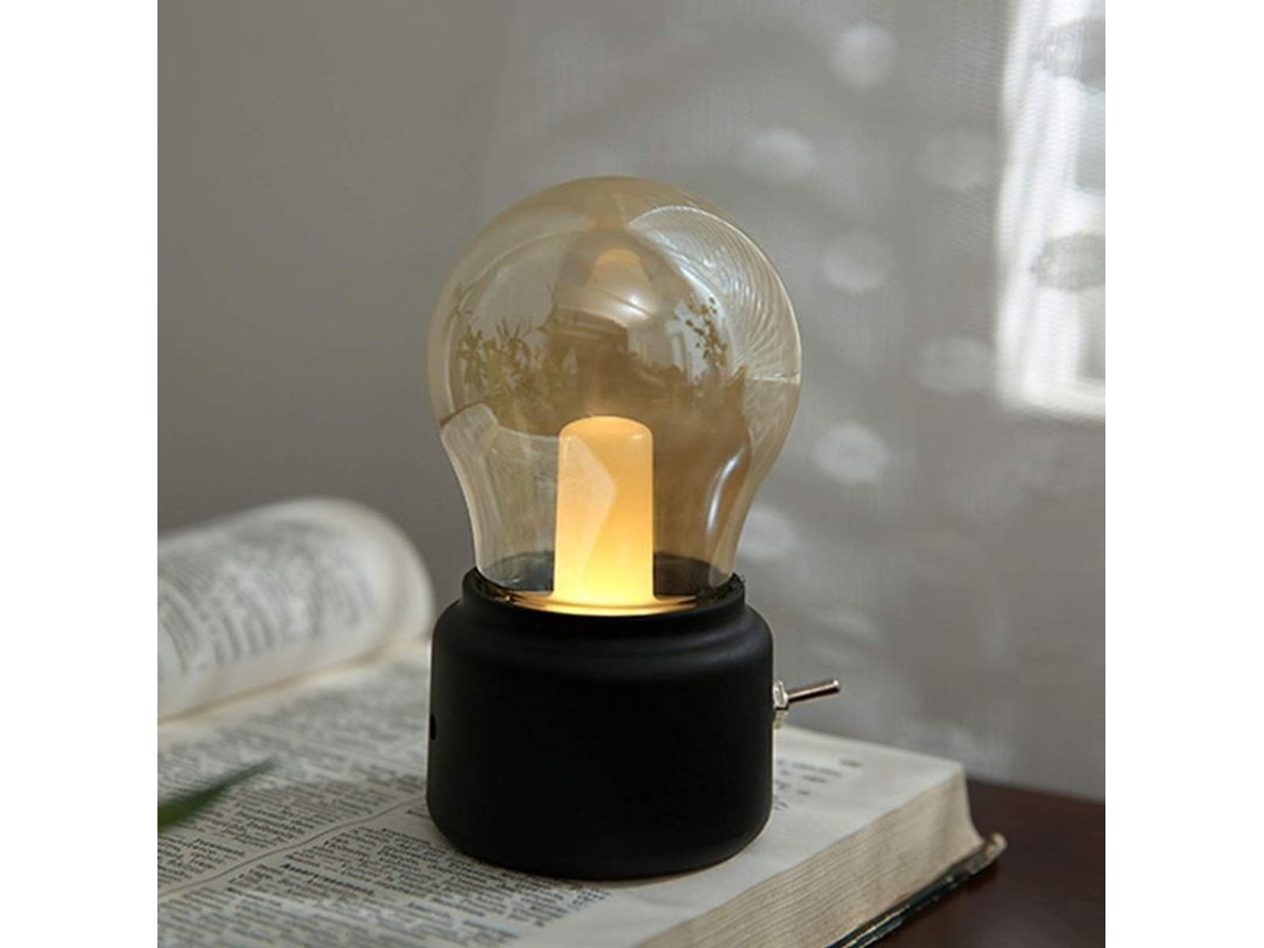 Lámpara De Escritorio Retro Recargable Por Usb, Luz Nocturna Led Portátil Para Dormitorio Y Oficina.