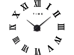 Reloj De Pared 3d Moderno Para Armar Con Grandes Números Romanos Y Pegatinas De Pared Negras.