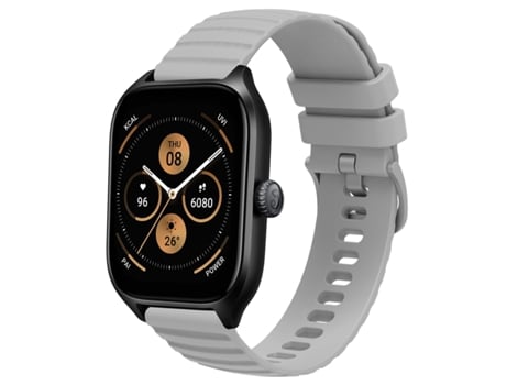 Correa de reloj inteligente para Amazfit GTS 4 Correa de reloj de silicona de color sólido de 20 mm con patrón de puntos ondulados (gris)