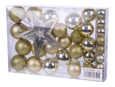 Juego de adornos de Navidad con estrella adornos colgantes para decoración de árbol de Navidad Dorado 41pcs SELEOK