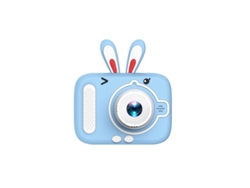 Cámara digital Cuich de dibujos animados, píxeles de 2000 W, zoom de 3x, cámaras duales delantera y trasera, enfoque automático Blue Rabbit