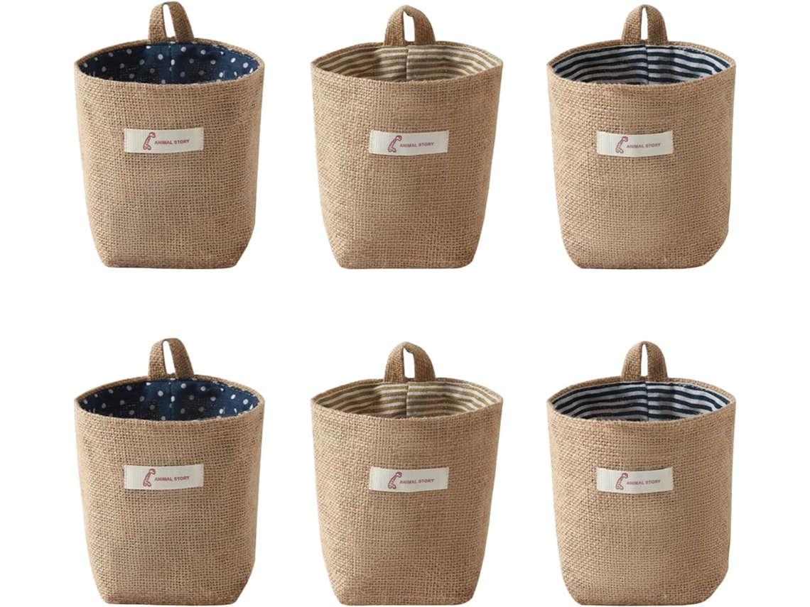 Bolsa Colgante De Algodón/lino Para Organizar Objetos Pequeños, Para Colgar En La Pared.