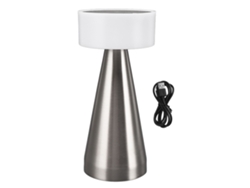 Yncm2026-lámpara De Mesa Led Portátil Recargable 3 Temperaturas De Color Regulable Inalámbrica 1800mah Para Mesita De Noche Plateada