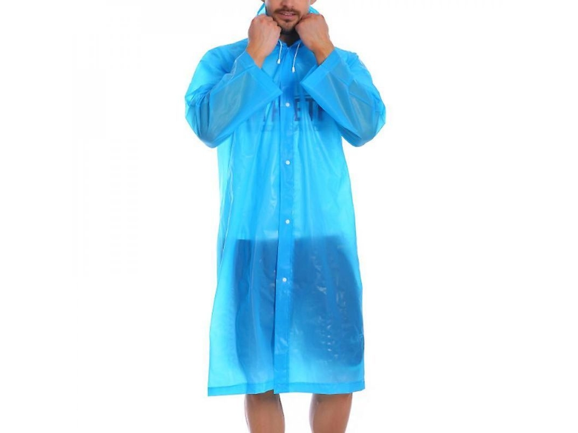 2026-impermeable Eva Para Adultos Chubasquero Reusable Con Capucha Poncho Sbz Ligero Plegable Talla Única Azul