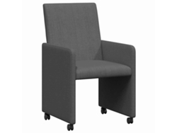 Juego de 2 sillas de comedor con ruedas, gris oscuro, EXCLUSIVA MAISON