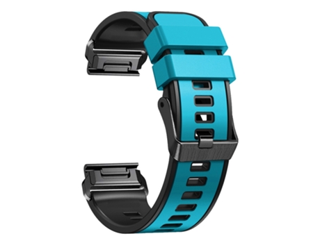 Correa de Silicona liberación rápida dos colores para Garmin Descent G1/Instinct 2 - azul cielo/negro