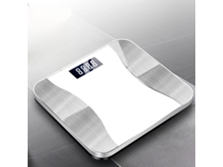Báscula de grasa corporal inteligente, Bluetooth, recargable, 29 x 26 pulgadas, color blanco, regalo digital.