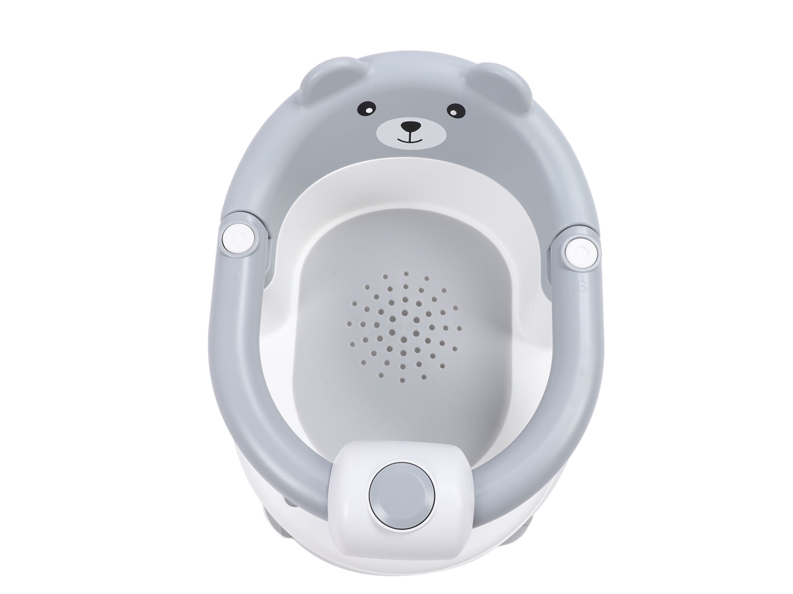 Silla De Baño Para Bebé, Antideslizante, Segura, De Plástico, Gris.