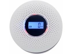 Detector de humo y monóxido de carbono con batería sellada. Detección precisa que garantiza una alerta temprana y reduce las alarmas molestas. Diseño de perfil.