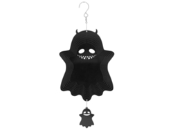 Campana de viento fantasma decorativa para jardín de Halloween, acero inoxidable, 35 x 15 cm