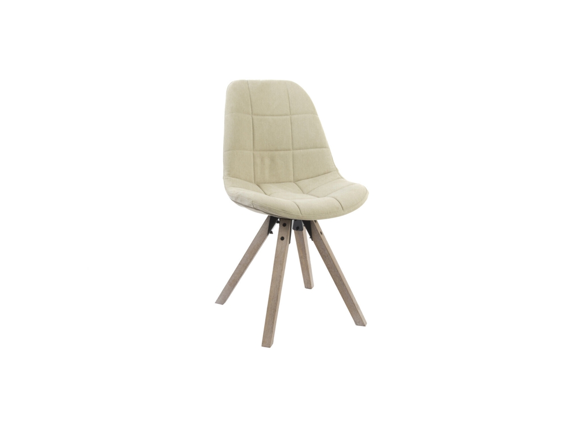 Silla beige de algodón y poliéster (47x55x85cm) ALEXANDRA HOUSE LIVING