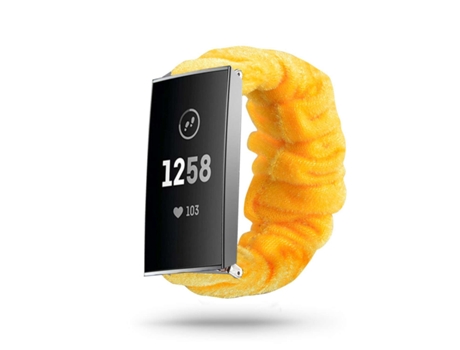Correa Fitbit Charge 3 Pulsera Scrunchie Amarillo