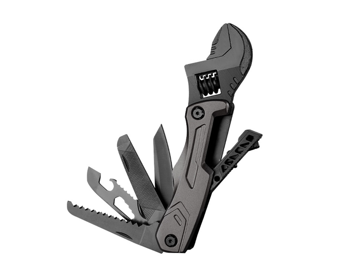 Llave inglesa multiusos ajustable portátil, acero inoxidable.