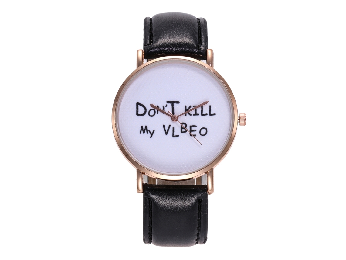 Reloj De Pulsera Informal Para Mujer Con Correa De Pu Y Movimiento De Cuarzo Negro.
