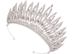 Coroa De Noiva Barroca Prateada, Tiara De Fada, Leve E Resistente Ao Desbotamento.