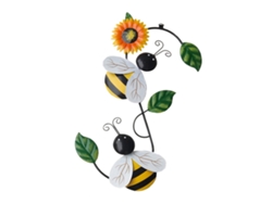 Decoración de pared con forma de abeja de hierro para sala de estar, villa, patio y jardín.