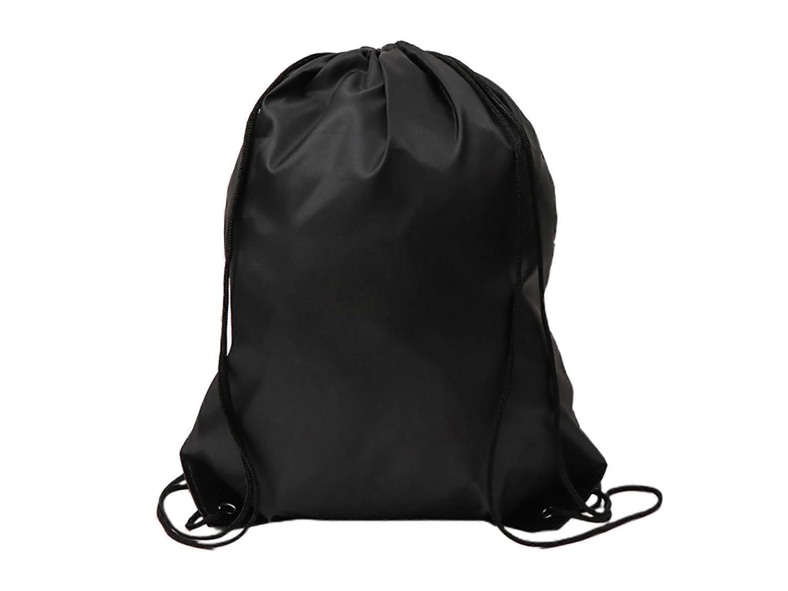 Mochila con cordón ajustable, impermeable, unisex, para gimnasio, natación, hombro, escuela, mochila deportiva grande con cordón ajustable, negra.