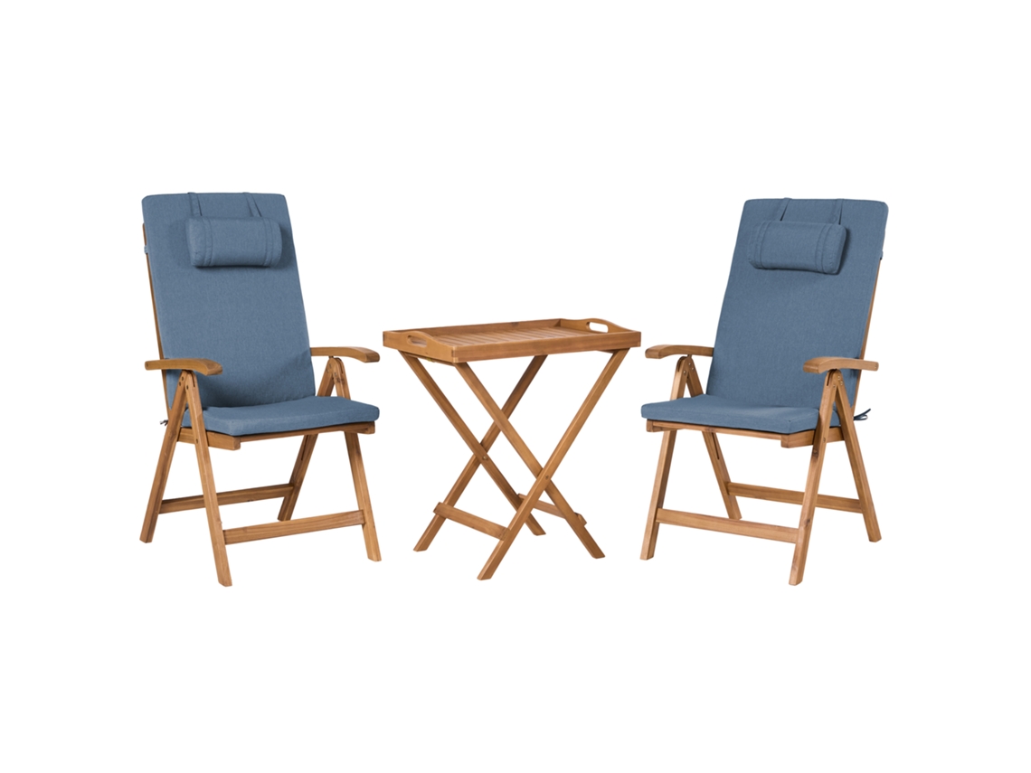 Conjunto Bistrô Beliani Java Premiuim De Madeira De Acácia Castanho 68x45x73