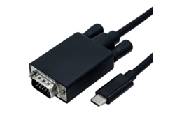 Cable ROLINE (USB-C y VGA - 2m - Negro)