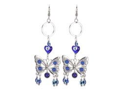 2 Llaveros De Mariposa Con Ojos Azules, De Aleación, Con Colgante De Esmalte Para Equipaje.