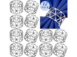 Rebe-anillos Para Servilletas, 12 Piezas Anillos De Servilleta Huecos Para Decoración De Mesa Blanco