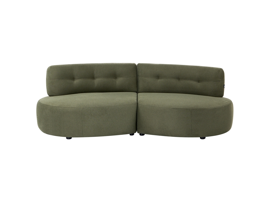 Sofá Beliani Laerdal de 3 plazas en tela verde 210x105x68