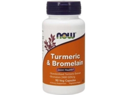 Complemento Alimentar NOW Cúrcuma E Bromelaína (90 cápsulas vegetais)