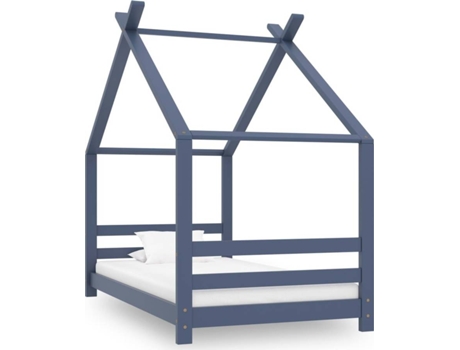 Estructura de cama infantil VIDAXL Gris Madera (166x88x147.5 cm)