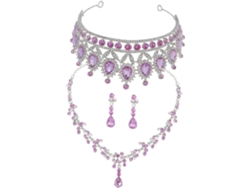 1 Conjunto De Tiara De Boda Con Collar Y Pendientes Elegantes Para La Novia